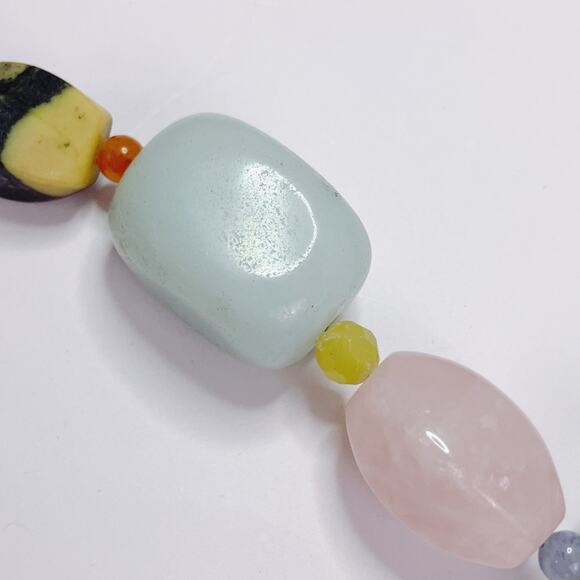 VTG Signed Jay King DTR Gemstone Sterling Silver Necklace 21" Amazonite Quartz - Picture 7 of 12